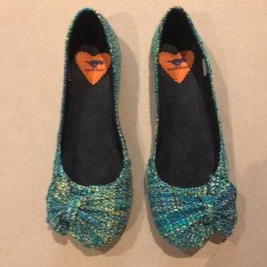 Rocket Dog tweed flats with bow